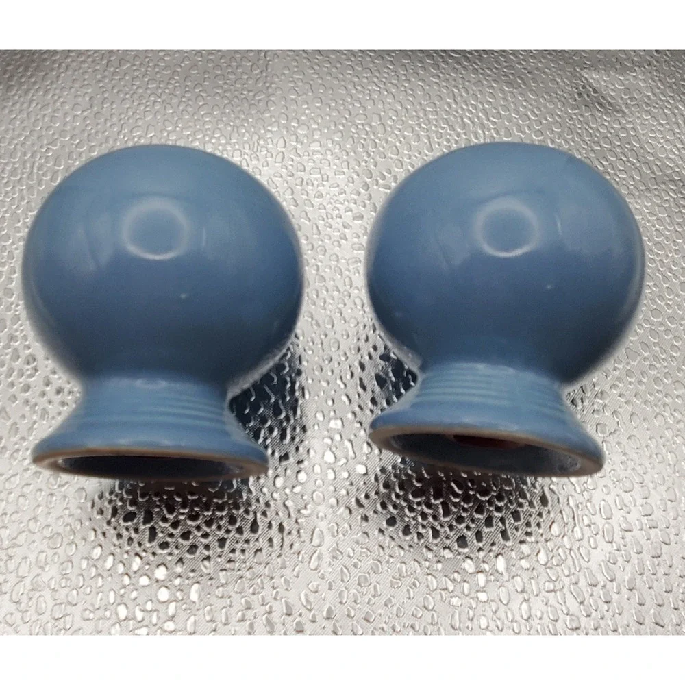 Fiesta Periwinkle Blue Salt and Pepper Shakers Set Homer Laughlin Ceramic Sphere